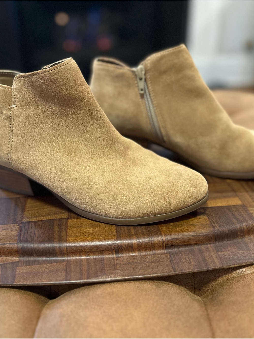 G.H. Bass Women's Suede Ankle Booties in Camel/Tan 8